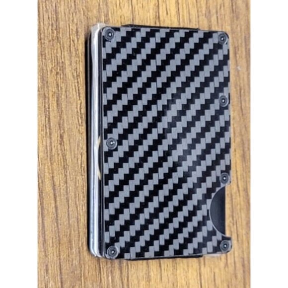 Slim Wallet for Men with Money Clip - RFID Blocking Carbon Fiber Wallet - Picture 3 of 3